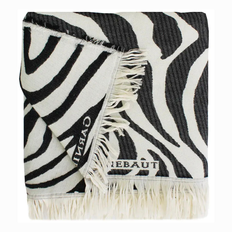 Garnier Thiebaut Zebre Noir Et Blanc Jacquard Bed Throw Blanket