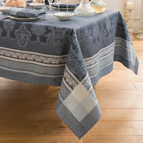 Garnier Thiebaut Fontainebleau Gris Jacquard Tablecloth