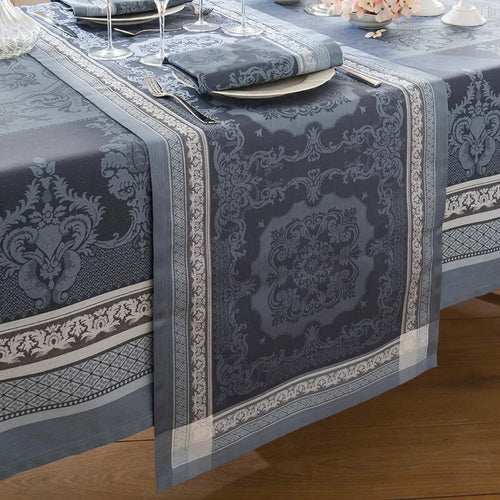 Garnier Thiebaut Fontainebleau Gris Jacquard Table Runner