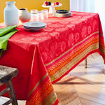 Garnier Thiebaut Mille Roses Festives Sangria Jacquard Tablecloth