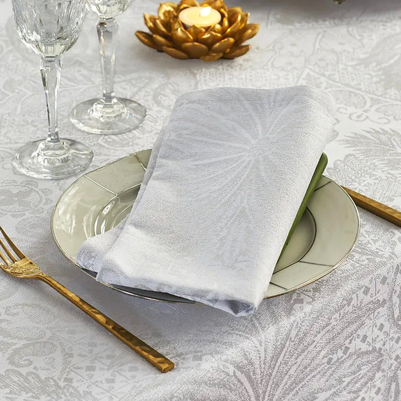 Garnier Thiebaut Mille Isaphire Blanc Jacquard Napkin Set Of 4