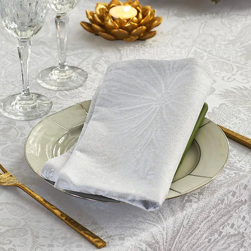 Garnier Thiebaut Mille Isaphire Zinc Jacquard Napkin Set Of 4