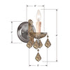 Crystorama Maria Theresa Golden Teak 1-Light Wall Sconce