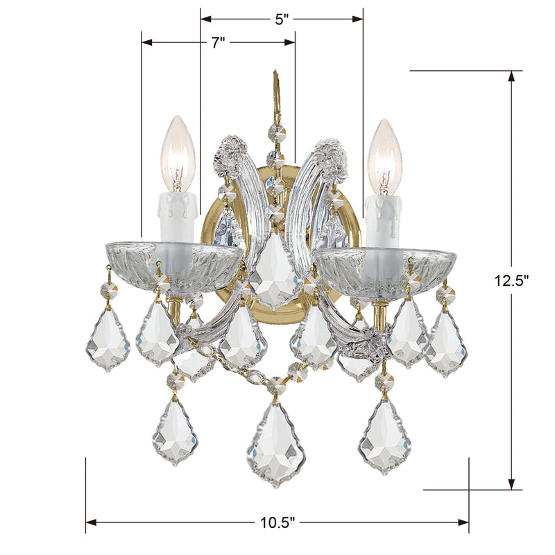 Crystorama Maria Theresa 2-Light Wall Sconce