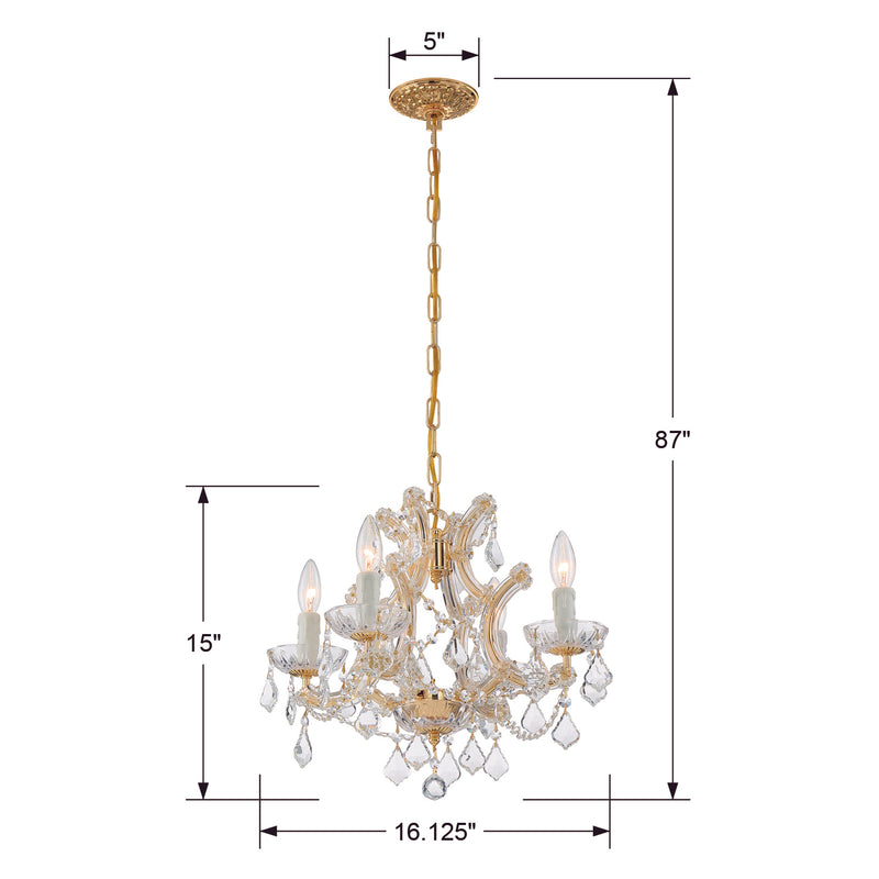 Crystorama Maria Theresa 4474 4-Light Mini Chandelier