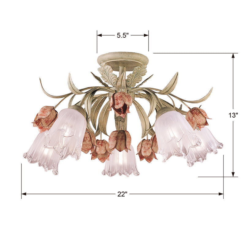 Crystorama Southport Semi Flush Ceiling Mount