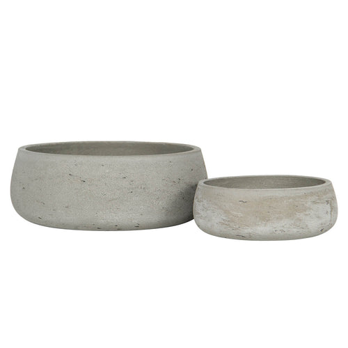 Eldon Cement Shallow Planter Set of 2