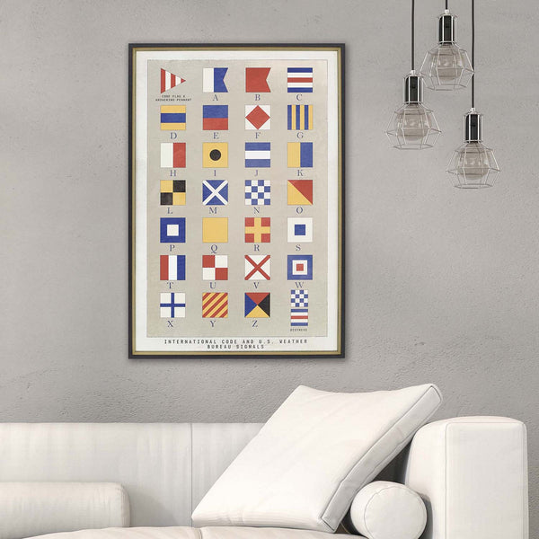 Hurd Nautical Flags Framed Art – Paynes Gray