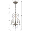 Crystorama Ashton 3-Light Mini Chandelier