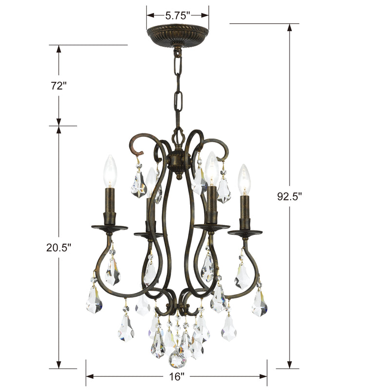 Crystorama Ashton 4-Light Mini Chandelier