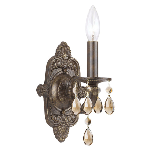 Crystorama Paris Market Golden Teak Drop 5021 1-Light Wall Sconce