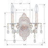 Crystorama Paris Market Crystal Drop 5022 2-Light Wall Sconce