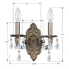 Crystorama Paris Market Crystal Drop 5022 2-Light Wall Sconce