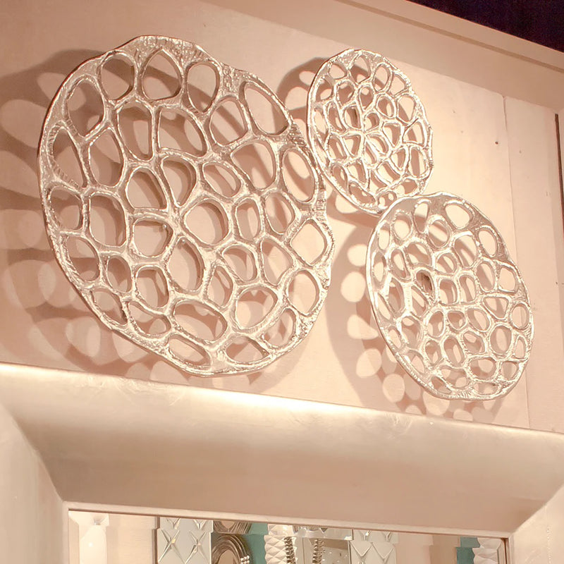 Nickel Plated Open Honeycomb Wall Art