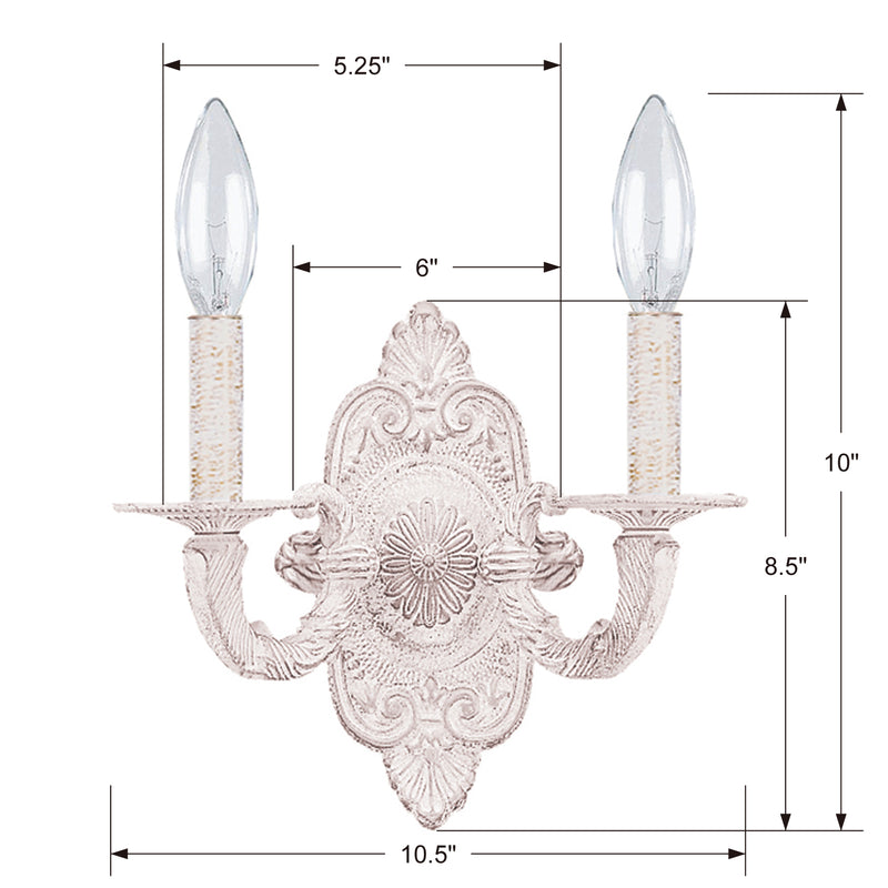 Crystorama Paris Market 5122 2-Light Wall Sconce