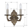 Crystorama Paris Market 5122 2-Light Wall Sconce