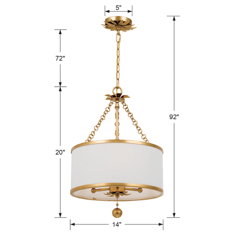 Crystorama Broche 3-Light Chandelier