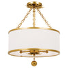 Crystorama Broche 3-Light Semi Flush Ceiling Mount