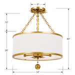 Crystorama Broche 3-Light Semi Flush Ceiling Mount