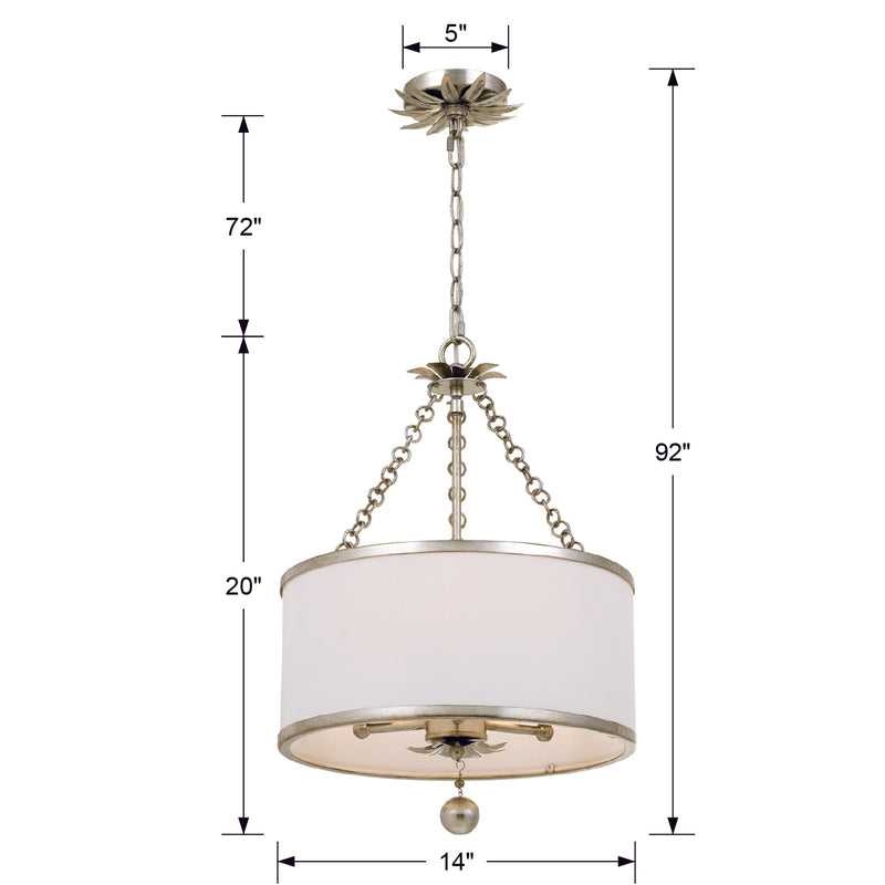 Crystorama Broche 3-Light Chandelier