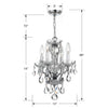 Crystorama Traditional Crystal 5534 4-Light Mini Chandelier