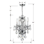 Crystorama Traditional Crystal 5534 4-Light Mini Chandelier