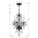 Crystorama Traditional Crystal 5534 4-Light Mini Chandelier