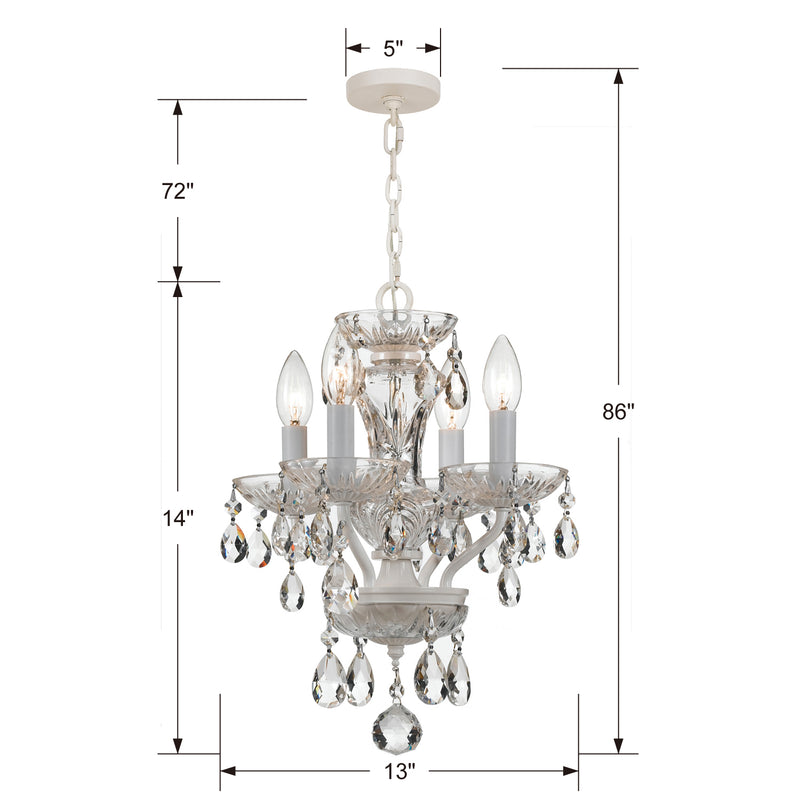 Crystorama Traditional Crystal 5534 4-Light Mini Chandelier