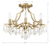 Crystorama Cedar Crystal Semi Flush Ceiling Mount