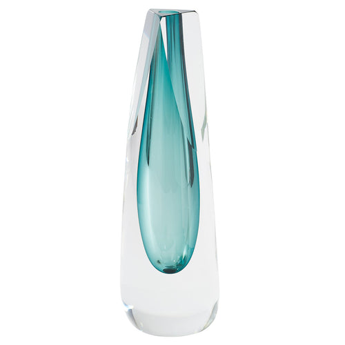 Global Views Triangle Cut Glass Vase