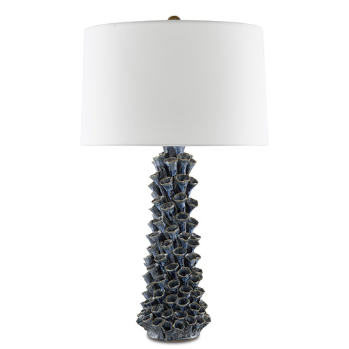 Currey & Co Sunken Table Lamp Blue Drip