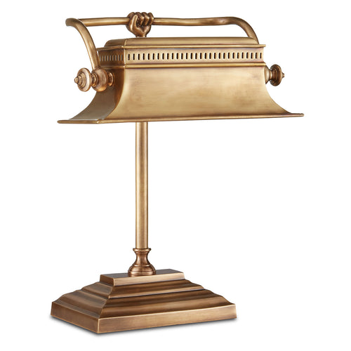 Bunny Williams for Currey & Co Malvasia Brass Desk Lamp