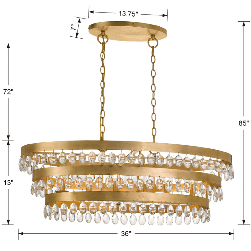 Crystorama Perla Linear Chandelier