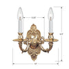 Crystorama Cast Brass 2-Light Wall Sconce