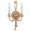 Crystorama Cast Brass 2-Light Wall Sconce