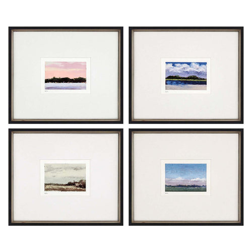 Green Land Study II Framed Art Set of 4