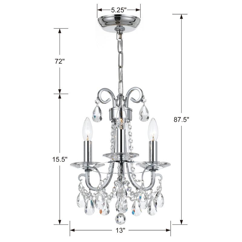 Crystorama Othello 3-Light Mini Chandelier