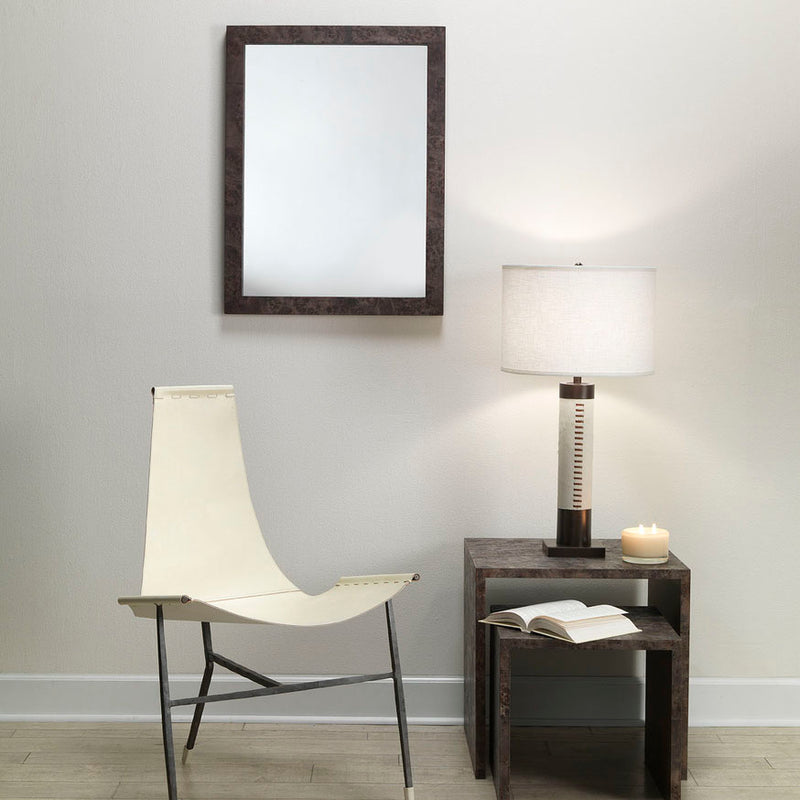 Jamie Young Chandler Burl Wood Rectangle Wall Mirror