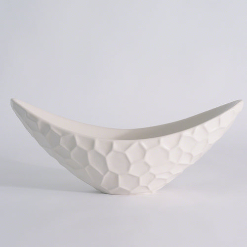 Studio A Honeycomb Matte White Long Bowl