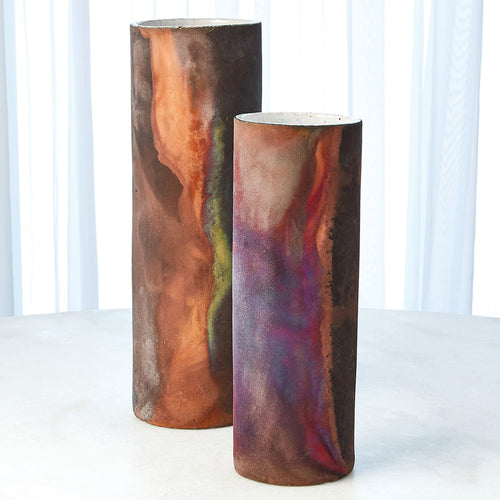 Global Views Rust Cylinder Raku Vase