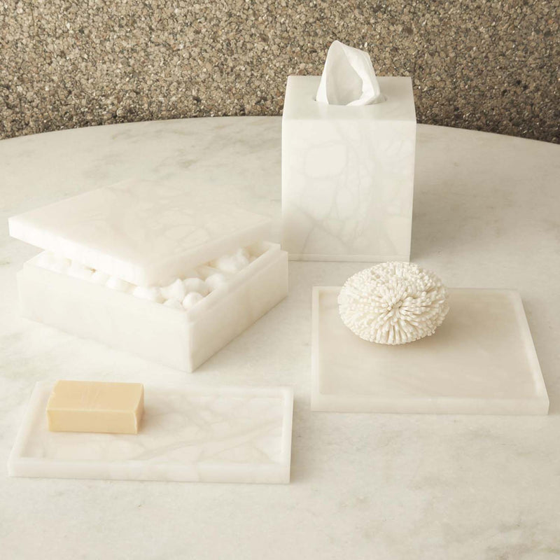 Global Views Alabaster Amenities Box