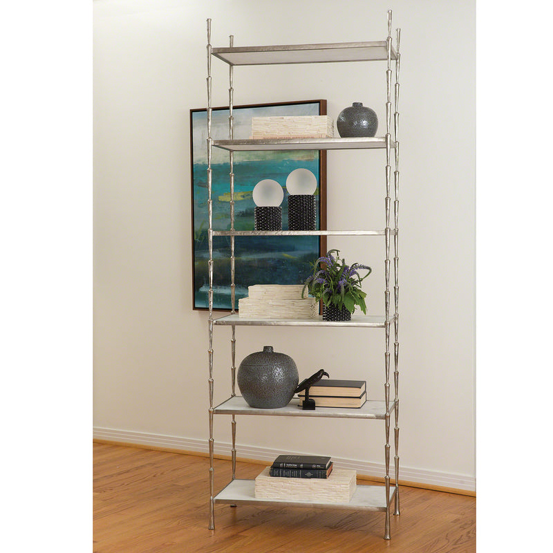 Studio A Spike White Marble Etagere