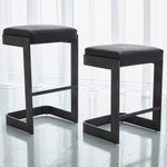 Global Views Regan Leather Bar Stool