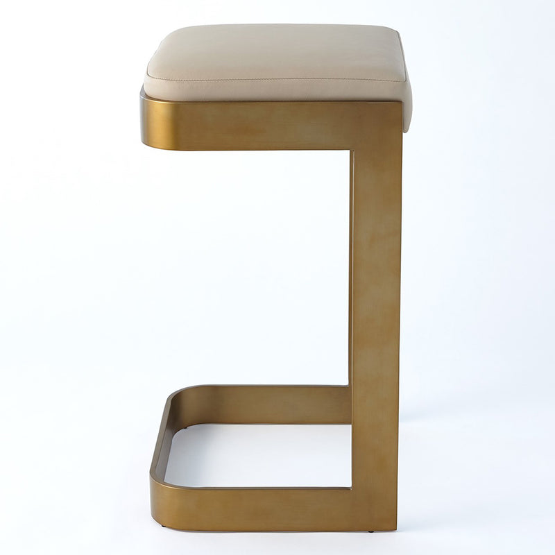 Global Views Regan Leather Bar Stool