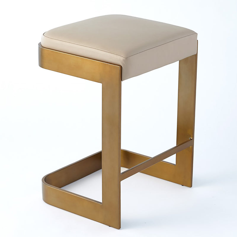 Global Views Regan Leather Bar Stool