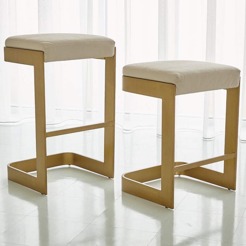 Global Views Regan Leather Bar Stool