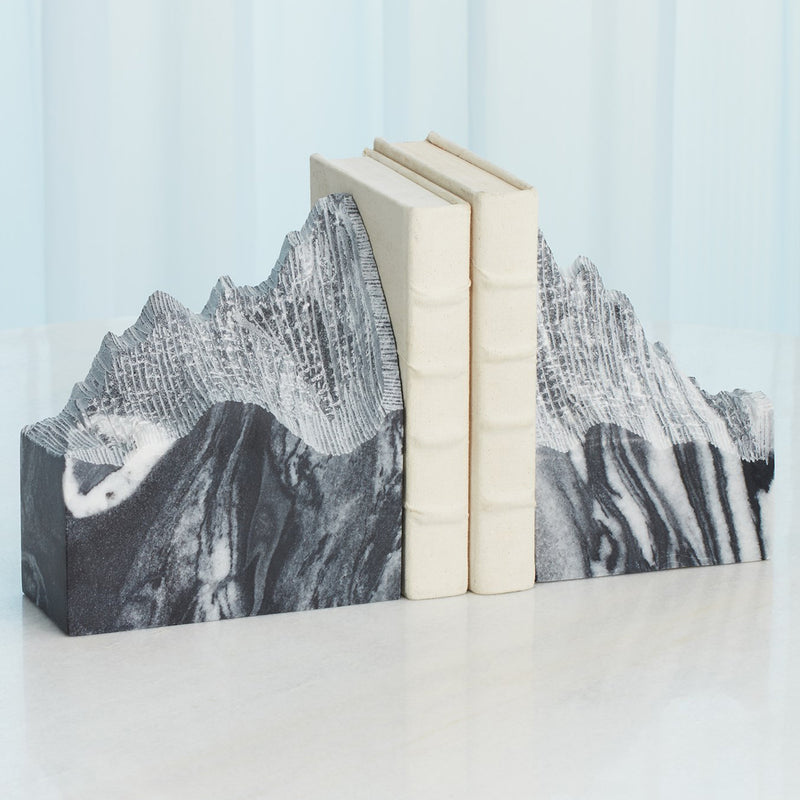 Global Views Pair Mountain Summit Bookend Set of 2