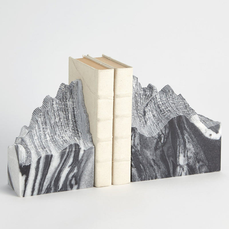 Global Views Pair Mountain Summit Bookend Set of 2