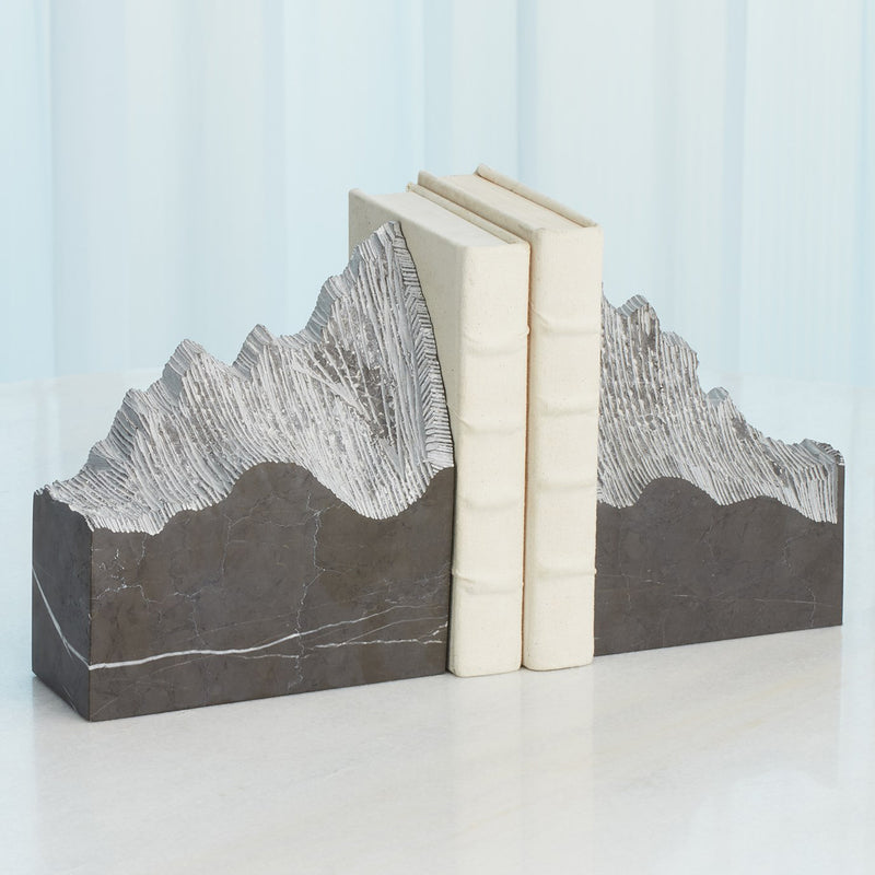 Global Views Pair Mountain Summit Bookend Set of 2