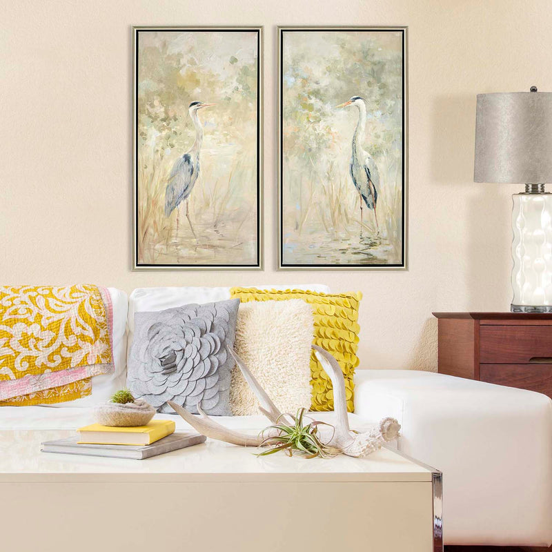 Oxley Wading Heron Canvas Art Set of 2